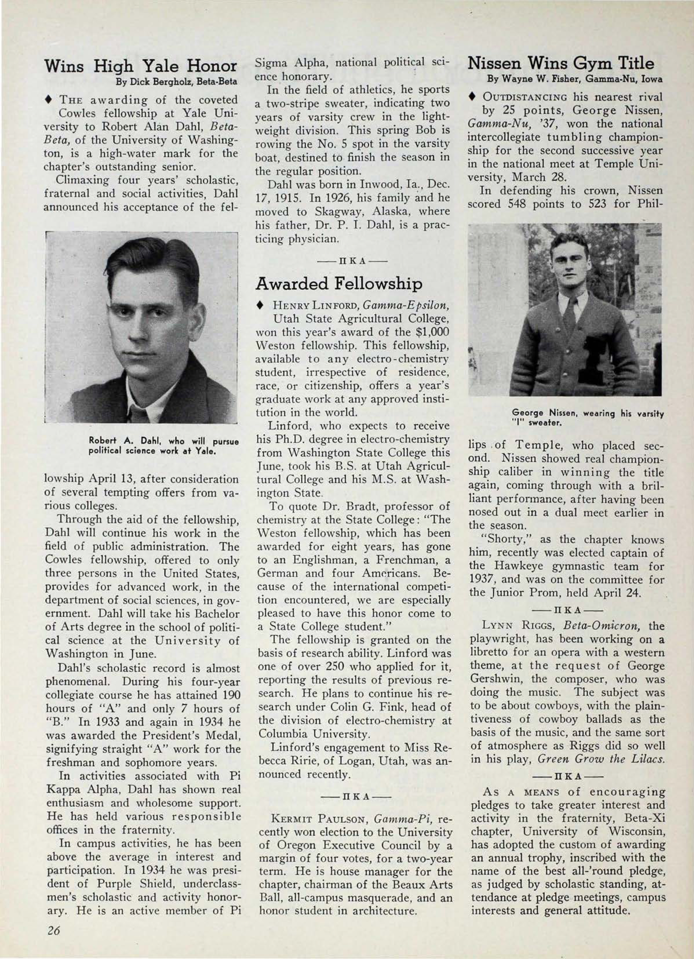 Nissen Wins Gym Title